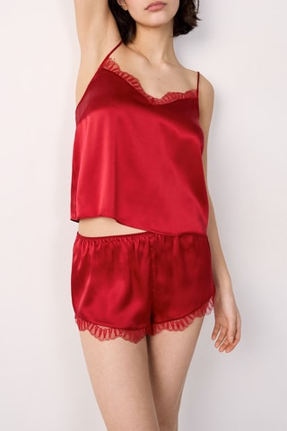 Short de pyjama en soie Softy - Rouge