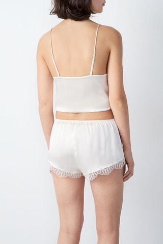 Short de pyjama en soie Softy - Ecru