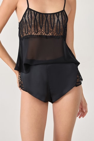 Short de pyjama Virtuose Satin - Noir
