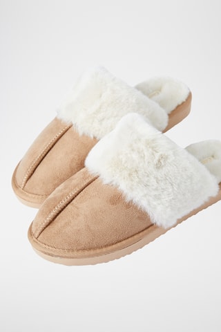Pantoufles fourrées Galana - Beige