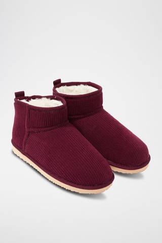 Gevoerde Velours Pantoffels Jecky  Bordeauxrood