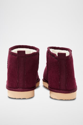 Gevoerde Velours Pantoffels Jecky  Bordeauxrood