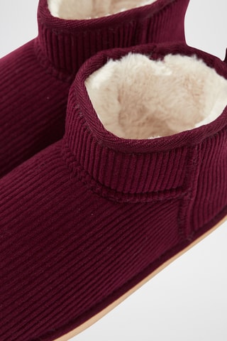 Gevoerde Velours Pantoffels Jecky  Bordeauxrood