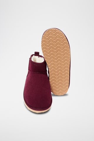 Gevoerde Velours Pantoffels Jecky  Bordeauxrood