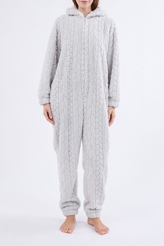 Pyjama met Capuchon Mund - Lichtgrijs