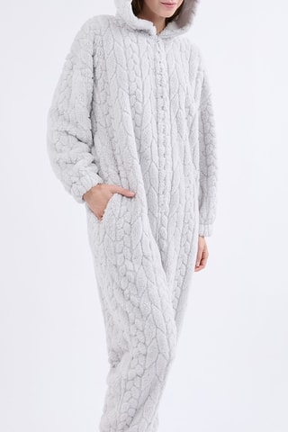 Pyjama met Capuchon Mund - Lichtgrijs