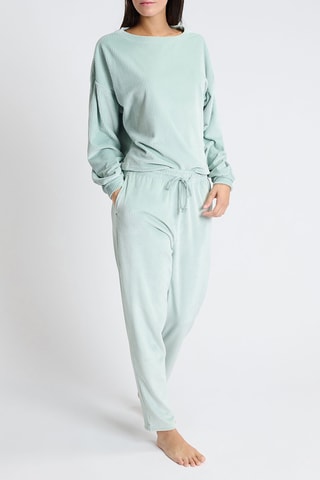 Pantalon de pyjama en velours Gigi - Vert olive
