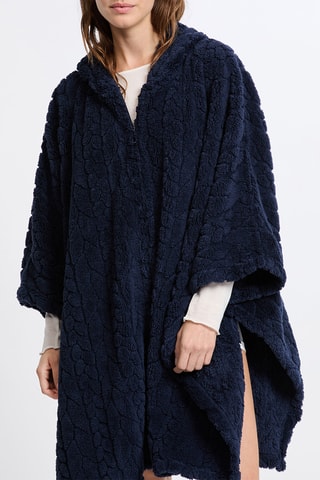Poncho met Capuchon Mund - Marineblauw
