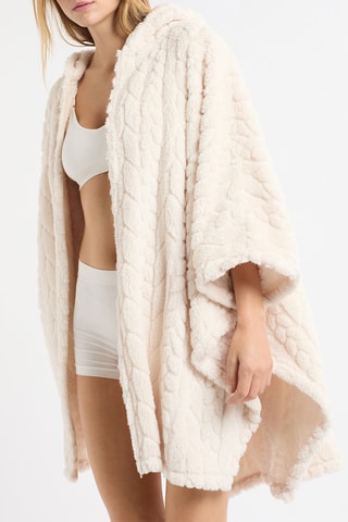 Poncho met Capuchon Mund - Ecru