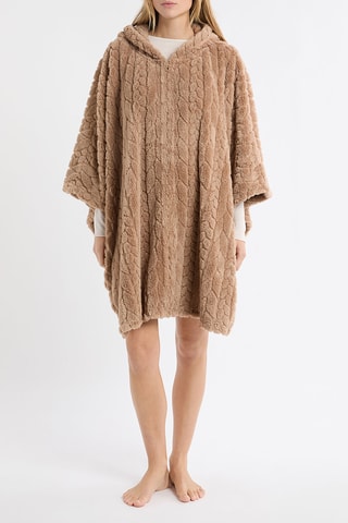 Poncho met Capuchon Mund - Bruin