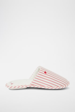 Pantoufles Battito - Blanc et rouge