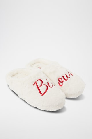 Pantoufles Bisous - Blanc