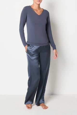 Pyjamashirt Warm Me Up Lace - Donkergrijs