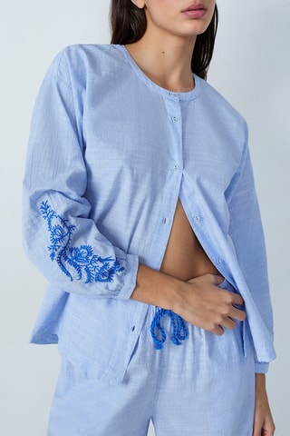 Chemisier de pyjama Idienn - Bleu