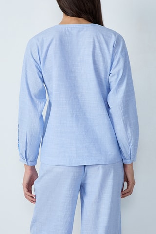 Chemisier de pyjama Idienn - Bleu