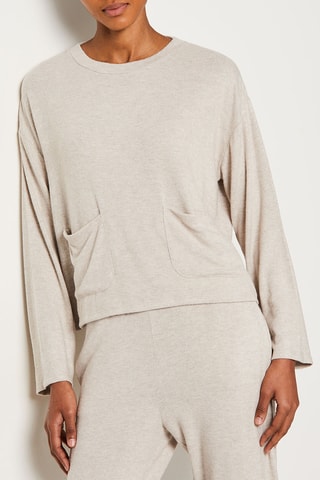 Pyjamasweater Lisanne - Gemêleerd Taupe