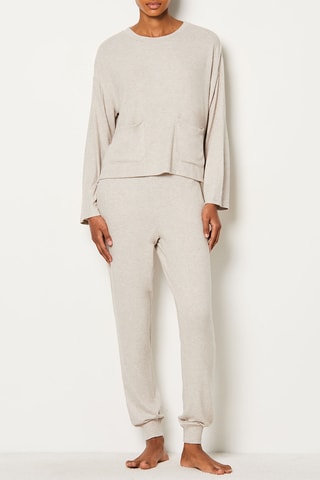 Pyjamasweater Lisanne - Gemêleerd Taupe