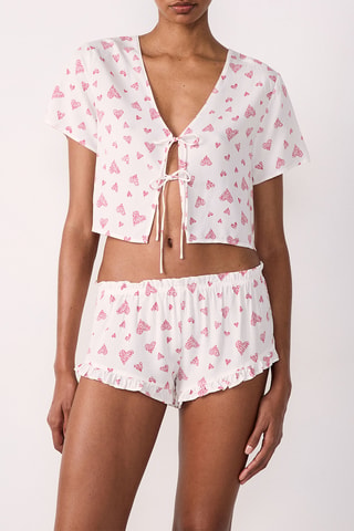 Korte Pyjamablouse Carson - Wit