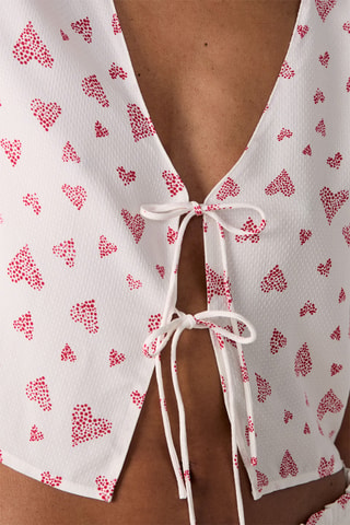 Korte Pyjamablouse Carson - Wit