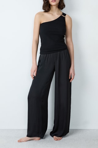 Asymmetrische pyjamatop Paco - Zwart