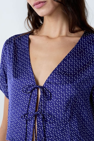Chemisier court de pyjama Tioko - Bleu marine