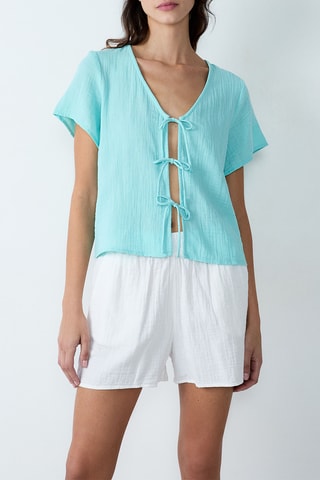 Pyjamablouse Erin - Turquoise