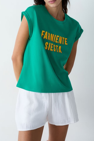 Pyjamashirt Farni - Smaragdgroen