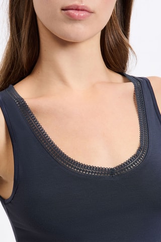 Pyjamahemd Warme Up Lace - Nachtblauw