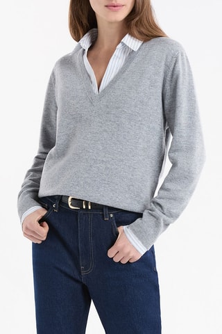 Pull en laine Pierre - Gris clair chiné