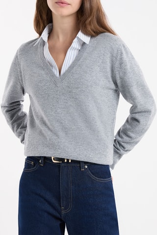 Pull en laine Pierre - Gris clair chiné