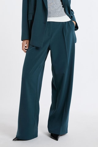 Broek Hoge Taille Venice - Pauwblauw