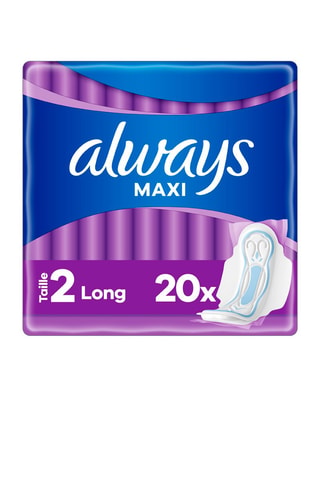 20 serviettes hygiéniques Always - Maxi long Plus - Taille 2