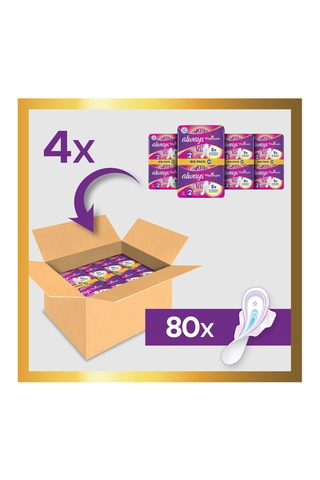4 x 80 serviettes hygiéniques Platinum Long Plus - Taille 2 - MASQUE MANQUE INFO