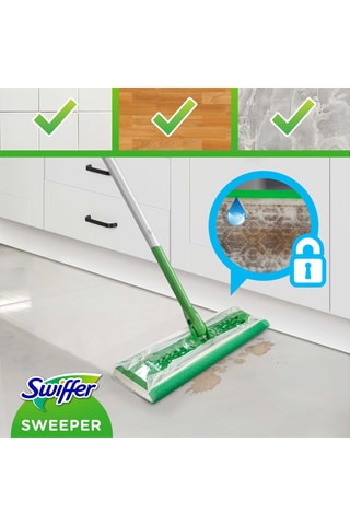 Balai dépoussiérant Swiffer avec lingettes - Clean & Fresh - 11 lingettes