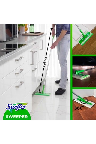 Balai dépoussiérant Swiffer avec lingettes - Clean & Fresh - 11 lingettes