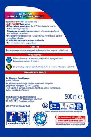 Détacheur avant-lavage Eau Ecarlate - 50 cl