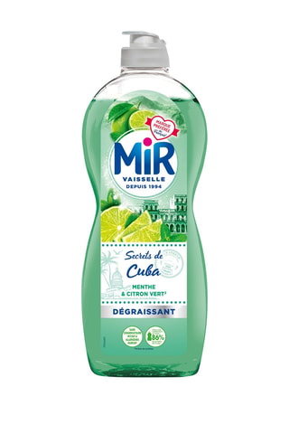 4 x Liquide vaisselle Secrets de Cuba Menthe et Citron Vert Mir - 675 ml