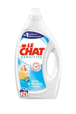 3 x Lessive Sensitive Savon de Marseille et Aloe Vera Le Chat - 24 lavages