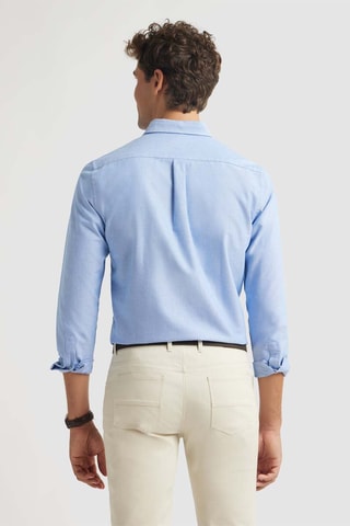 Chemise regular en coton biologique - Bleu