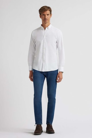 Chemise regular en coton biologique - Blanc