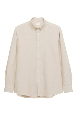 Chemise regular en coton biologique - Marron