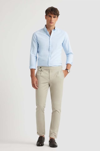 Chemise regular en coton biologique - Bleu