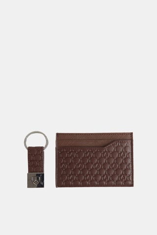 Porte-cartes et porte-clés en cuir - Kaki