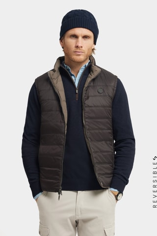Doudoune réversible sans manches - Beige