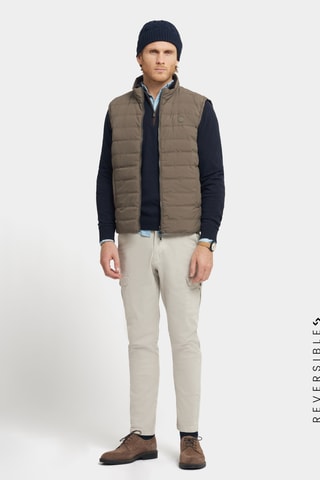 Doudoune réversible sans manches - Beige
