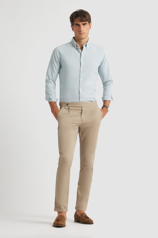 Chemise regular en coton biologique - Bleu