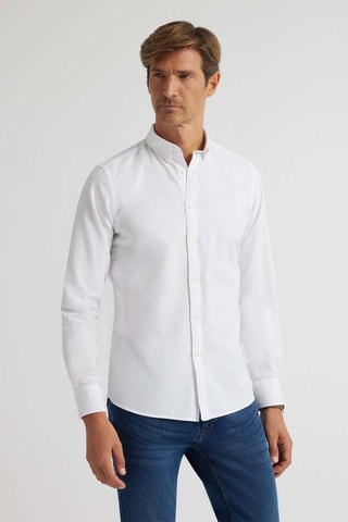Chemise regular en coton biologique - Blanc