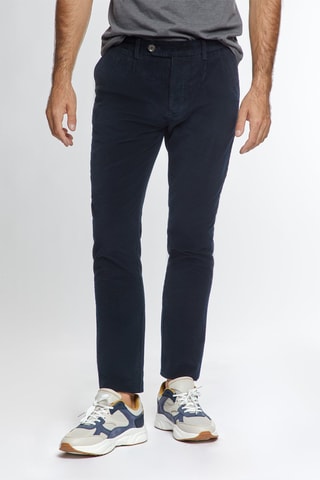 Pantalon slim en velours - Bleu marine