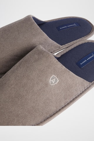 Pantoufles en velours - Gris