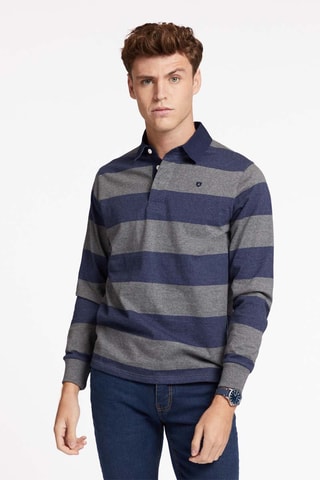 Polo regular - Violet et gris
